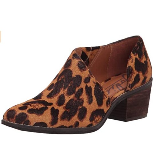 Zodiac Shoes - Zodiac Maddie Calf Hair Booties Leopard Animal Print Almond Toe Slip On SZ 7 New